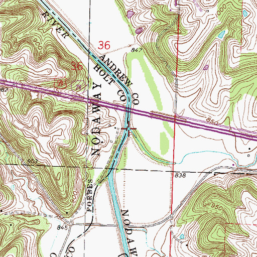 Topographic Map of Honey Creek, MO