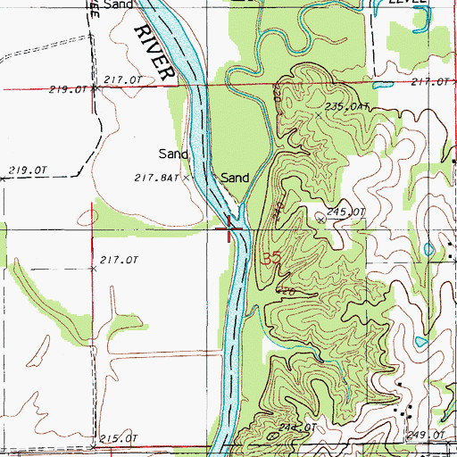 Topographic Map of Honey Creek, MO