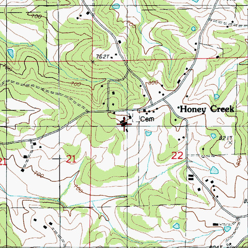 Topographic Map of Immanuel Lutheran School, MO