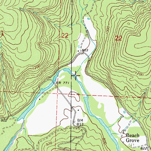 Topographic Map of Herrods Creek, AR