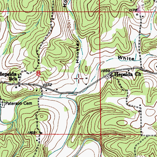 Topographic Map of Hoosier Hollow, MO