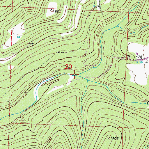 Topographic Map of Hess Creek, AR