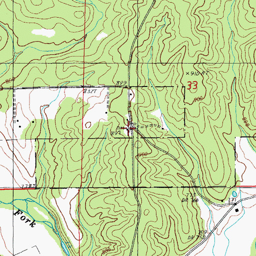 Topographic Map of Hopewell School, MO