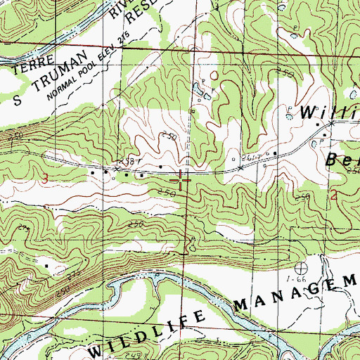 Topographic Map of Hopewell School, MO