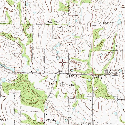Topographic Map of Hopkins School (historical), MO