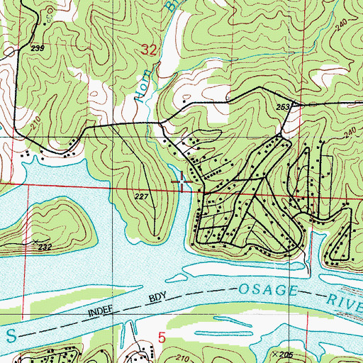 Topographic Map of Horn Branch, MO