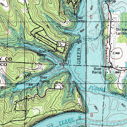 Topographic Map of Horn Hollow, MO