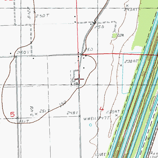 Topographic Map of Horners Cemetery, MO