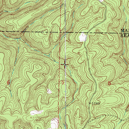 Topographic Map of Hickory Creek, AR