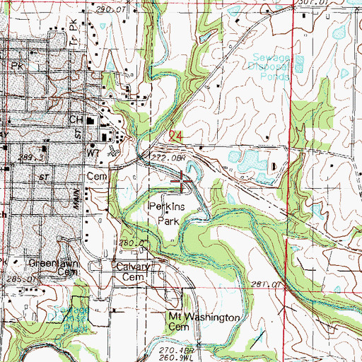 Topographic Map of Horse Fork, MO