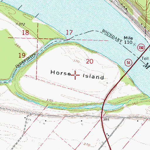 Topographic Map of Horse Island, MO