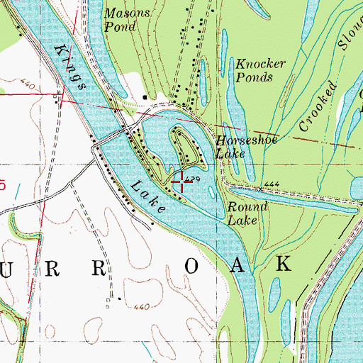 Topographic Map of Horseshoe Lake, MO