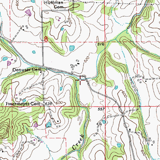 Topographic Map of Horstman Creek, MO