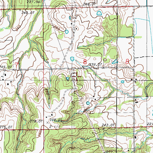 Topographic Map of Hosman School (historical), MO
