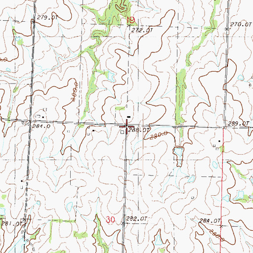 Topographic Map of Houghton School (historical), MO