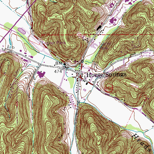 Topographic Map of House Springs, MO