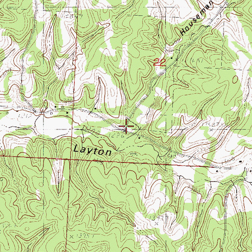Topographic Map of Houseman Hollow, MO