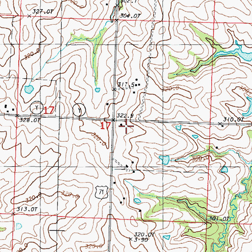 Topographic Map of Housman School, MO