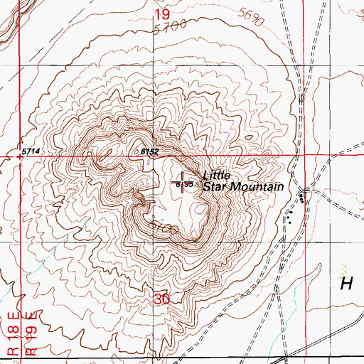 Topographic Map of Little Star Mountain, AZ