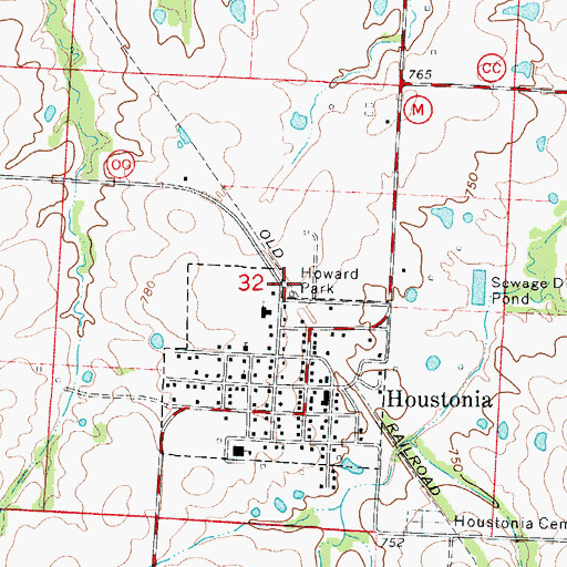 Topographic Map of Howard Park, MO