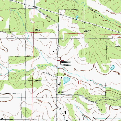 Topographic Map of Howell School (historical), MO