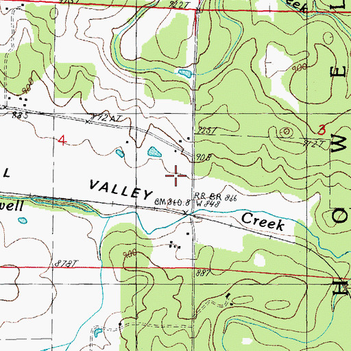 Topographic Map of Howell Valley, MO