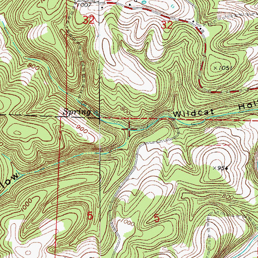 Topographic Map of Hickory Hollow, AR