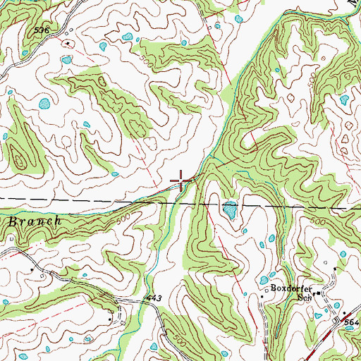 Topographic Map of Huber Branch, MO
