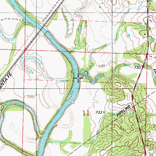 Topographic Map of Huckleberry Creek, MO