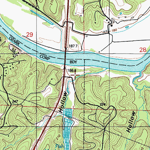 Topographic Map of Hudson Hollow, MO