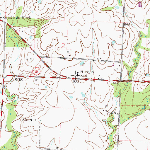 Topographic Map of Hudson Elementary School, MO