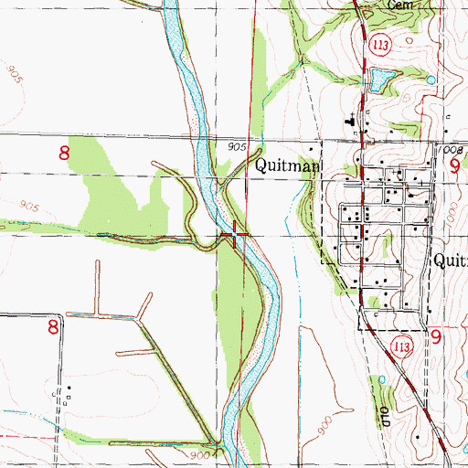 Topographic Map of Huff Creek, MO