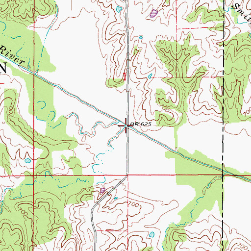 Topographic Map of Hughes Branch, MO