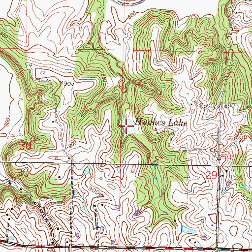 Topographic Map of Hughes Lake, MO