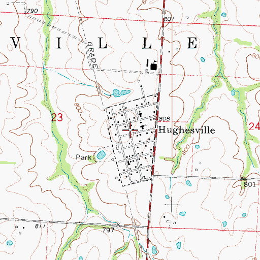 Topographic Map of Hughesville, MO
