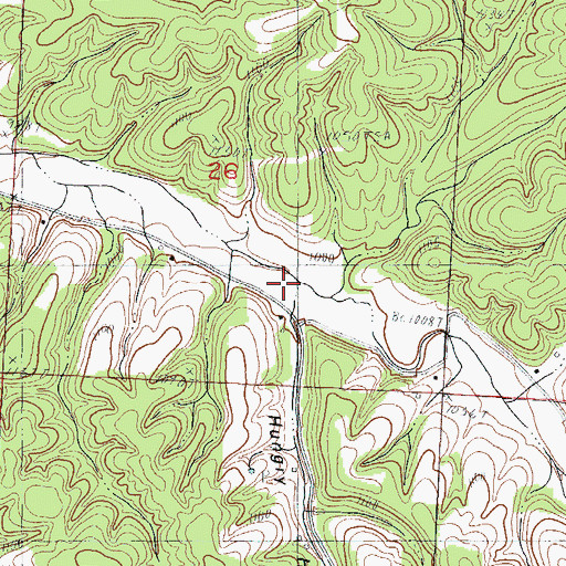 Topographic Map of Hungry Hollow, MO