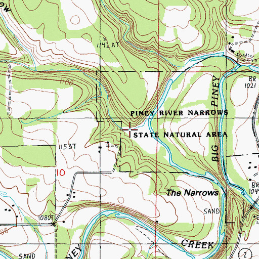 Topographic Map of Hungry Hollow, MO