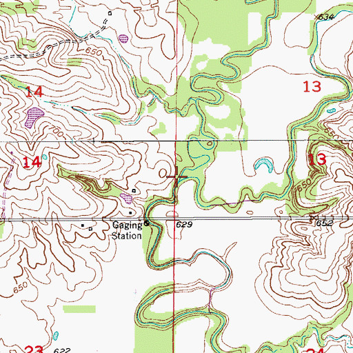 Topographic Map of Hungry Mother Creek, MO