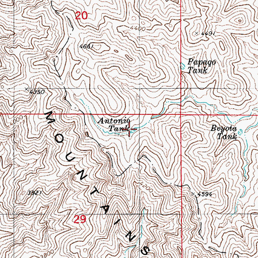 Topographic Map of Antonio Tank, AZ