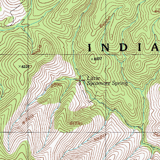 Topographic Map of Little Sycamore Spring, AZ