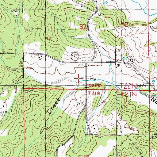 Topographic Map of Hunt Branch, MO