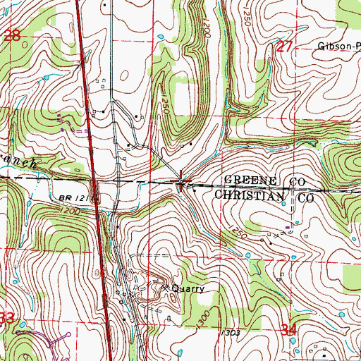 Topographic Map of Hunt Branch, MO