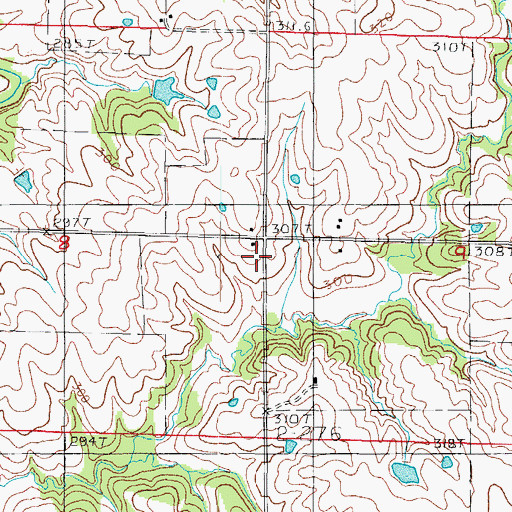 Topographic Map of Hunt School, MO