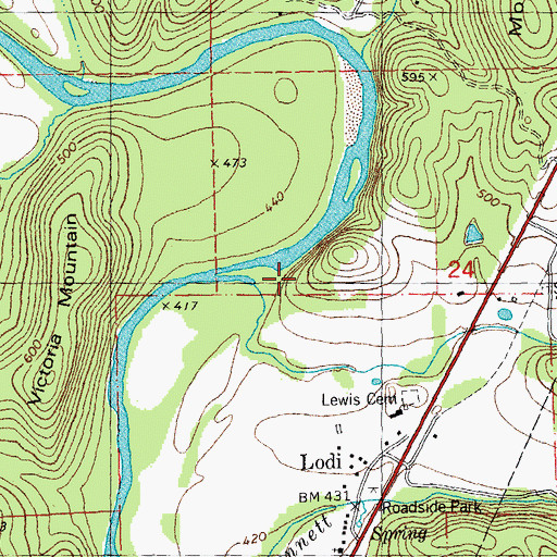 Topographic Map of Hunter Creek, MO