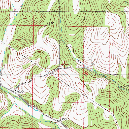 Topographic Map of Hunter School, MO