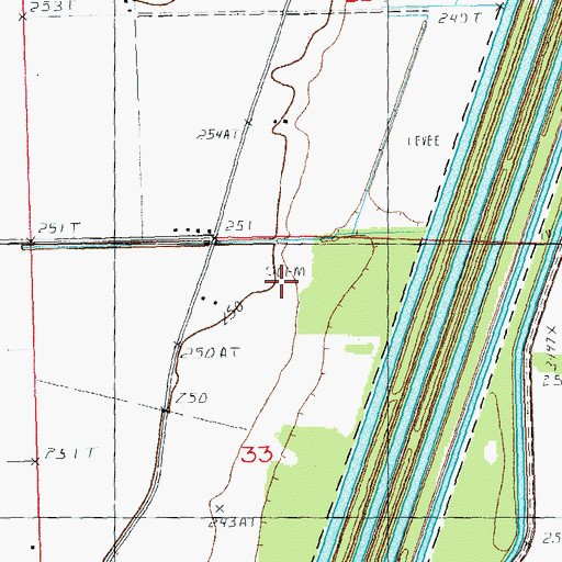 Topographic Map of Hutchens Cemetery, MO