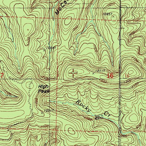 Topographic Map of High Peak, AR