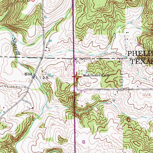 Topographic Map of Hutchison Cemetery, MO