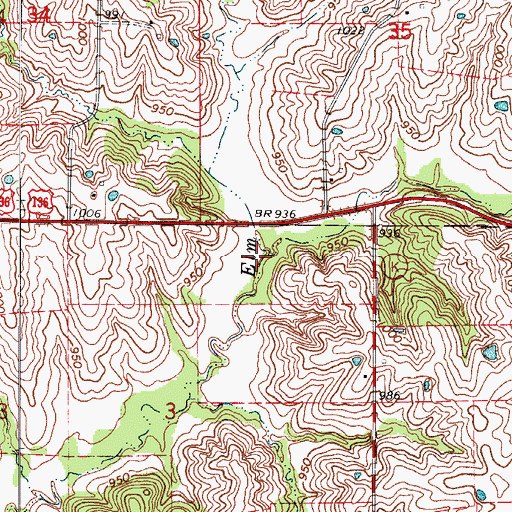 Topographic Map of Hylan Branch, MO