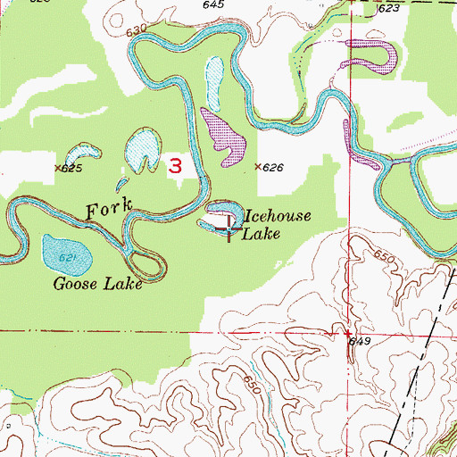 Topographic Map of Icehouse Lake, MO
